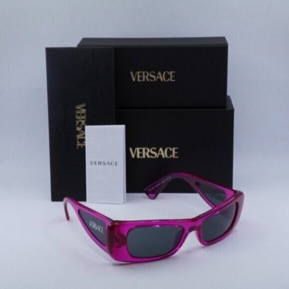 🕶️ New Versace VE4481 543487 Sunglasses - Fucsia Frame, Grey Lenses - Picture 10 of 10